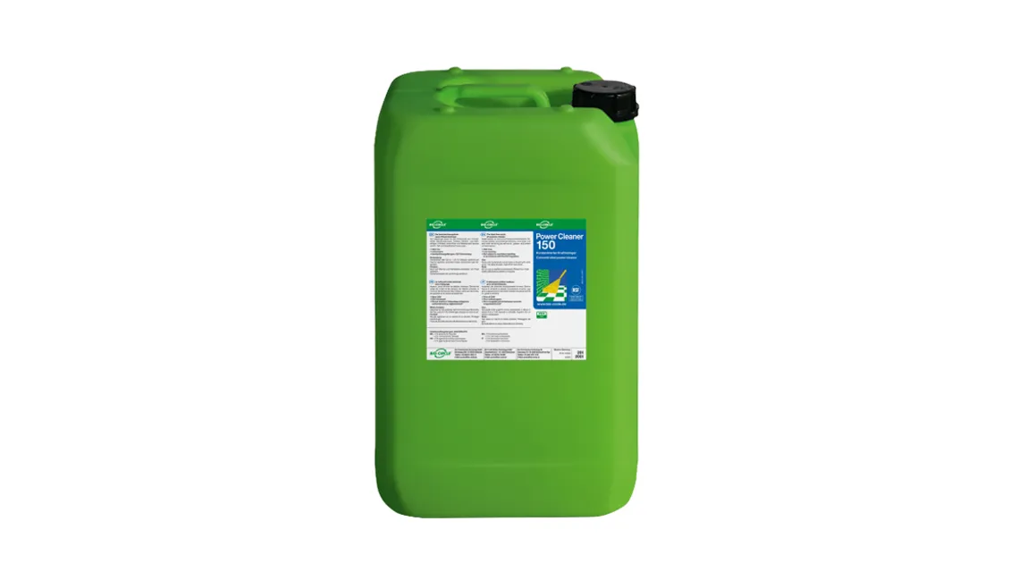 Power Cleaner 150 är ett universalrengöringsmedel för avlägsnande av mineralföroreningar och kan användas både för manuell- och mekanisk rengöring.